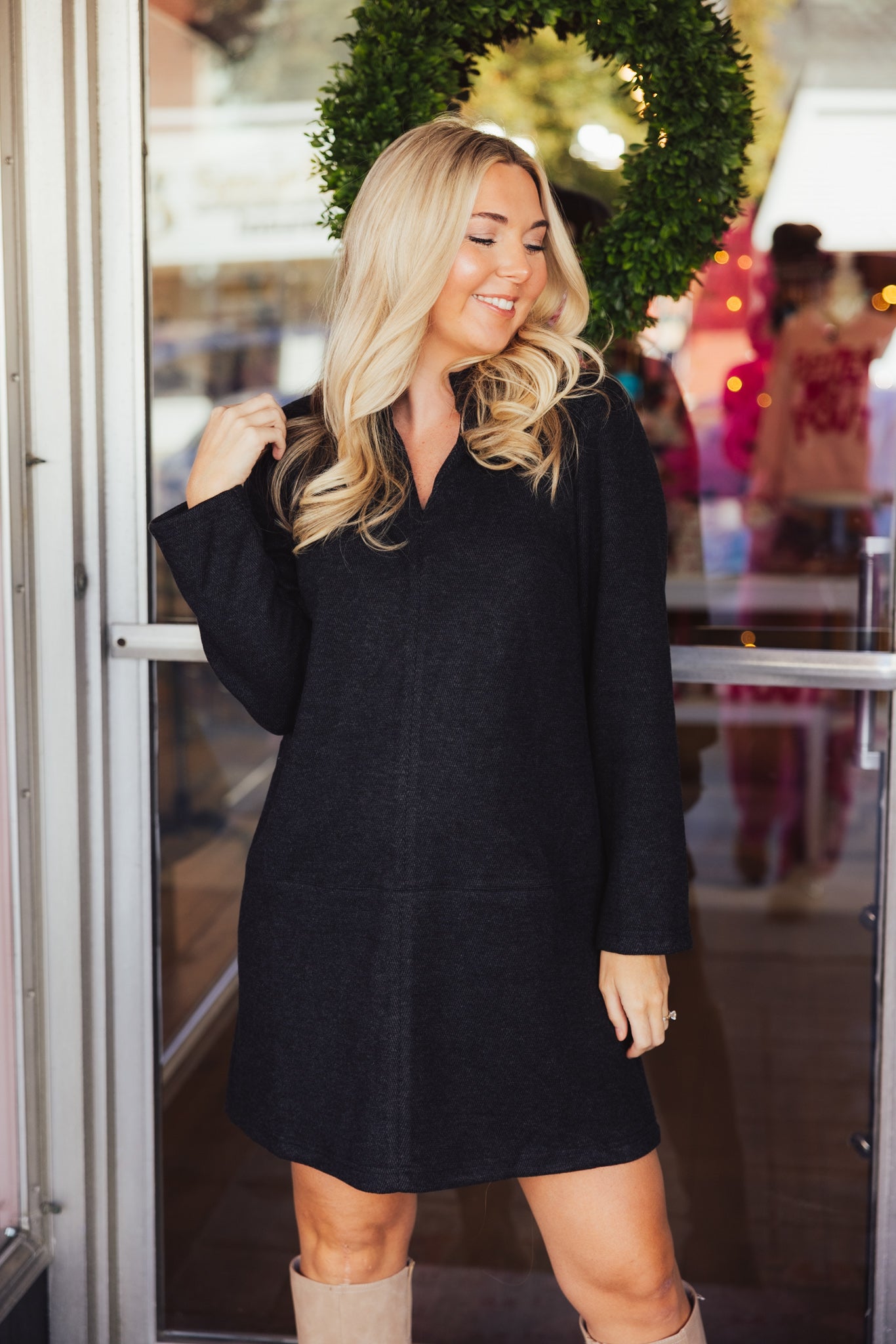 Herringbone Shift Dress